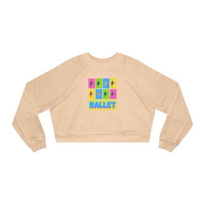 “Ballet” Pop Art Inspired Design with Ballet Dancer Graphics | Streetwear-Inspired Ballet Dance Sweatshirt for Dancers & Enthusiasts - Women’s Cropped Sweatshirt