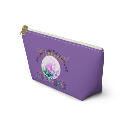 "Boogie, Hustle, Groove - Dancing" Retro Dance-Inspired Makeup Bag | Funky Bold Accessory Pouch for Dancers