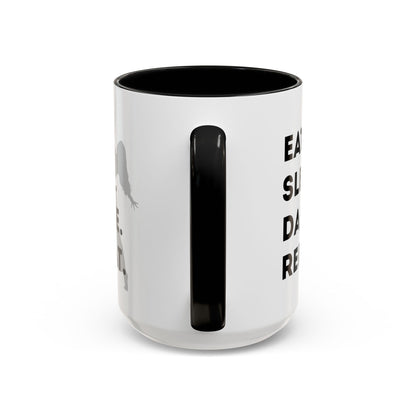 "Eat Sleep Dance Repeat" Accent Coffee Mug – Gray Dancer Graphic Ceramic Mug for Dance Lovers
