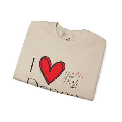 "I Love Dance" Unisex Crewneck Sweatshirt – Hand-Drawn Heart & Note Graphic Dance Lover Pullover