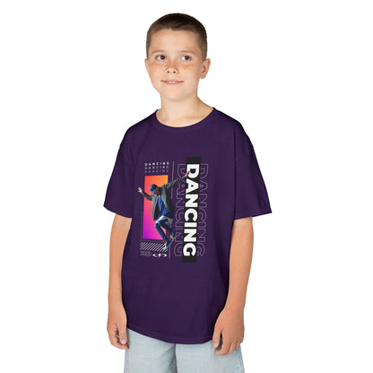 “Dancing” Youth Short Sleeve T-Shirt – Streetwear-Inspired Male Dancer Graphic – Stylish Kids Dance Apparel Tee