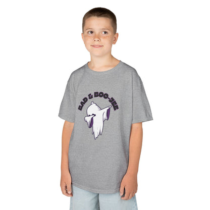 “Bad & Boo-jee” Funny Halloween Dance T-Shirt with Cute Ghost Dab Graphic - Kids Heavy Cotton™ Tee