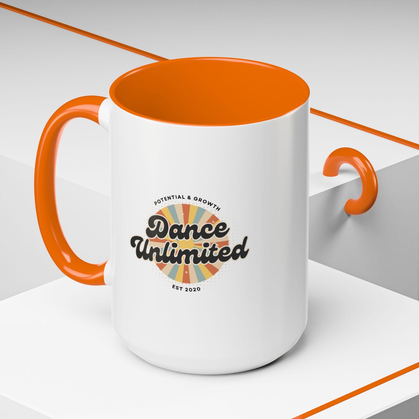 "Dance Unlimited – Potential & Growth" Accent Coffee Mug – Retro-Inspired Ceramic Mug for Dancers and Creative Dreamers