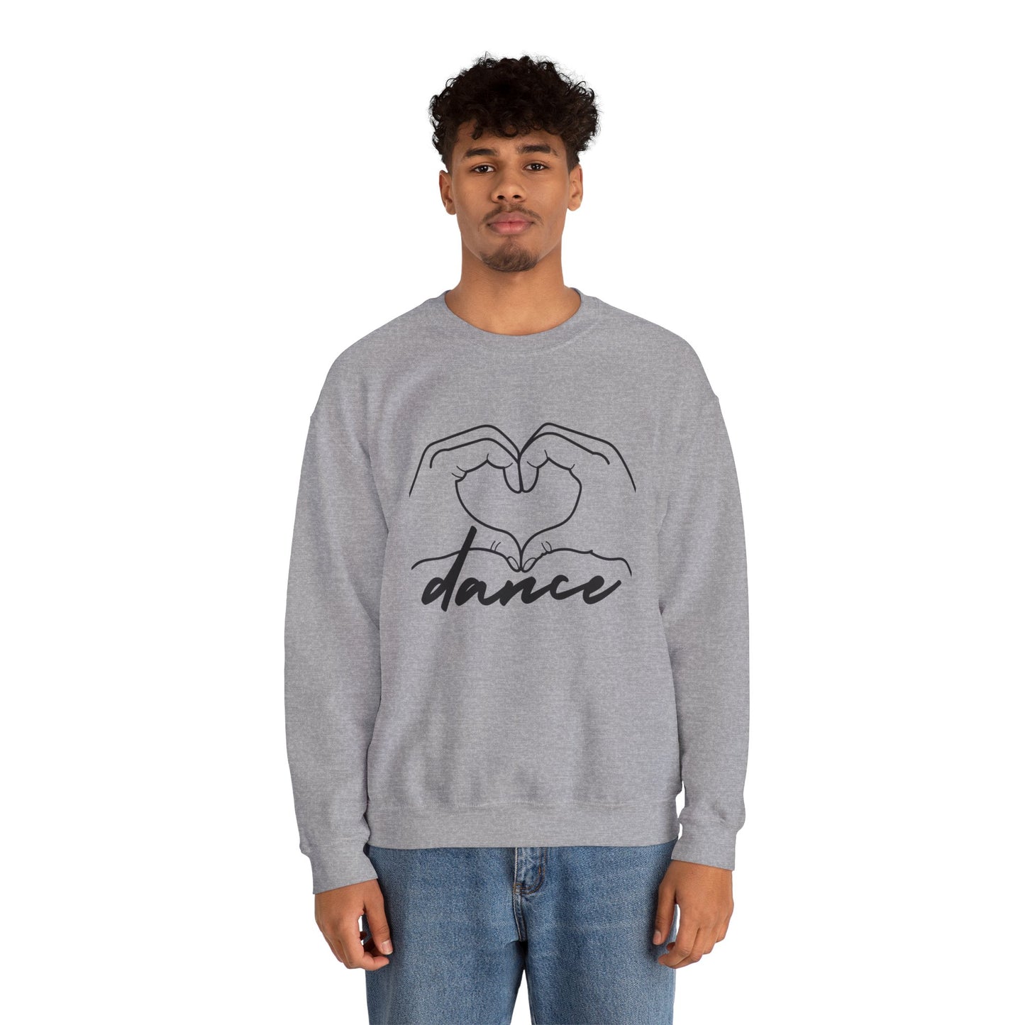 Dance Heart Hands Unisex Crewneck Sweatshirt – Hand Heart Graphic Dance Lover Pullover