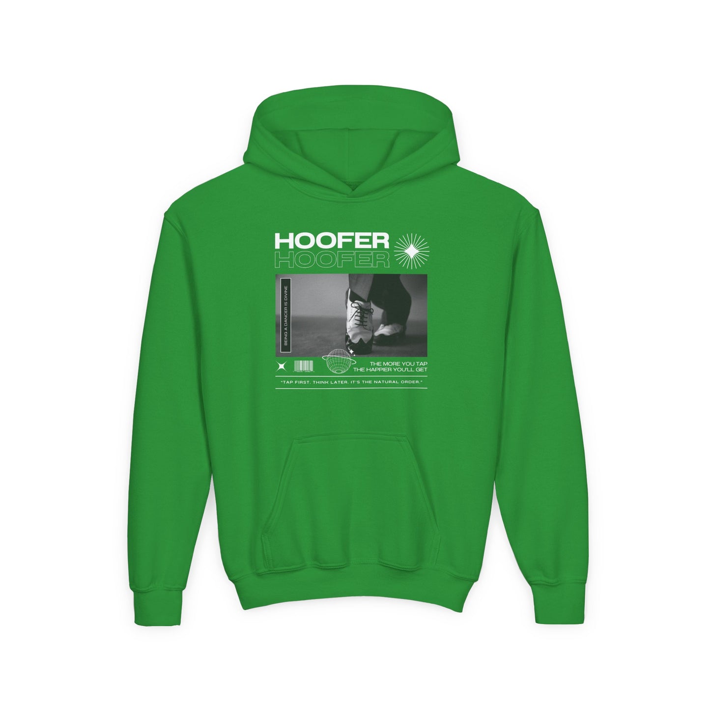 “Hoofer” Tap Shoes Streetwear Graphic | Unisex Youth Hoodie – Tap Dance Hoodie for Kids & Young Dancers