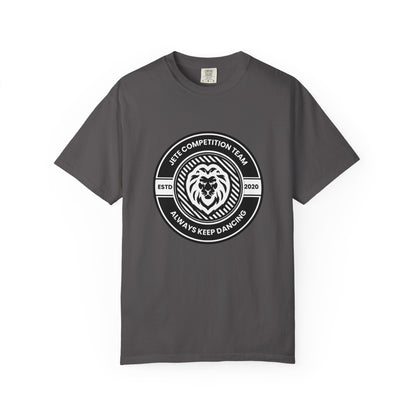 "Jeté Competition Team,  Always Keep Dancing" Unisex Garment-Dyed T-Shirt – Collegiate-Style Dance Graphic Tee – Shirt for Dancers & Teams