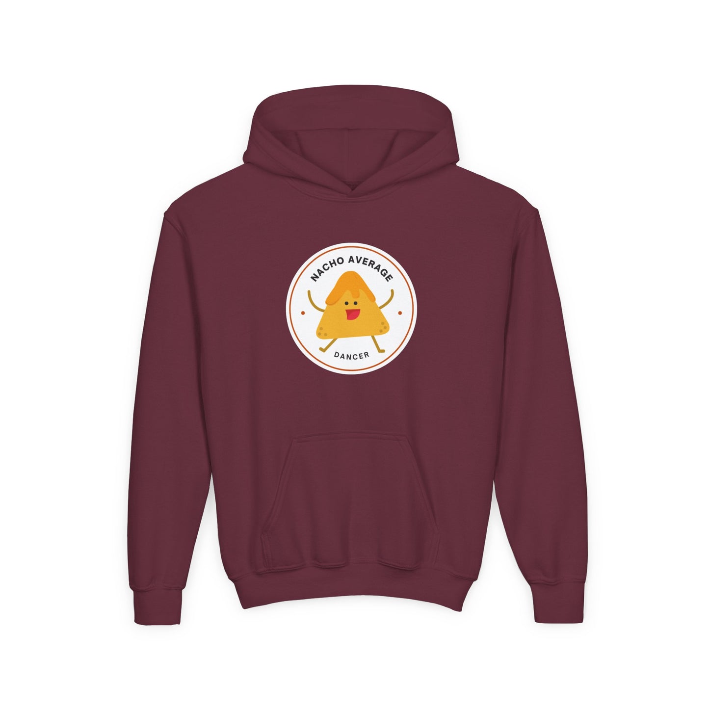 "Nacho Average Dancer" Youth Hooded Sweatshirt – Funny Dance Pun Nacho Graphic Hoodie for Kids and Teens