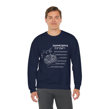 “Dancer’s Brain” Funny Dance Anatomy Sweatshirt – Unisex Heavy Blend Crewneck with Optional Name or Studio Personalization