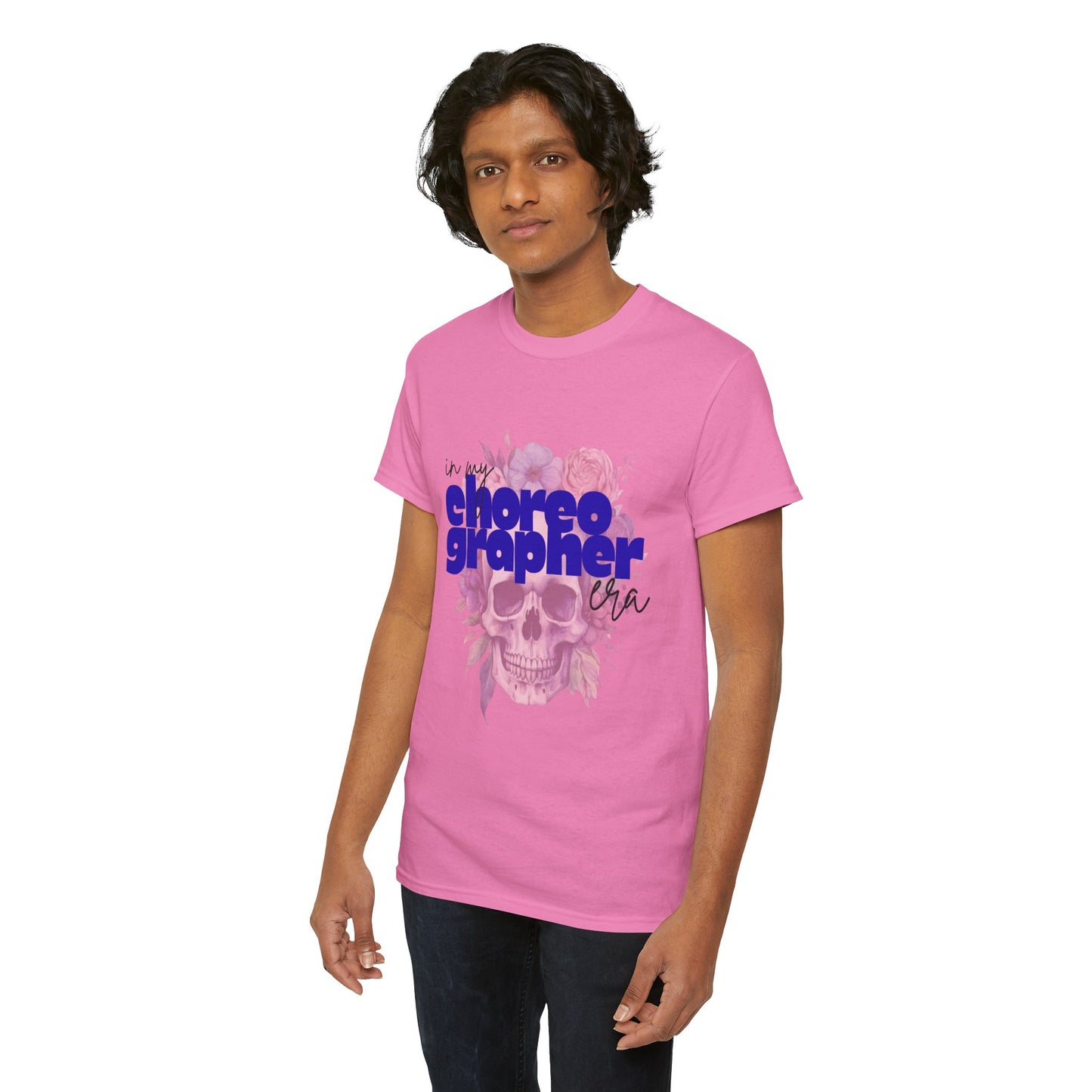"In My Choreographer Era" Skull Floral Tee – Unisex Heavy Cotton Dance T-Shirt with Cool Gothic Graphic
