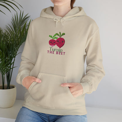 "Turnip the Beet" Unisex Hooded Sweatshirt – Funny Dance Pun Hoodie with Cute Veggie Graphic | Cozy Gift for Dancers & Foodie Fans