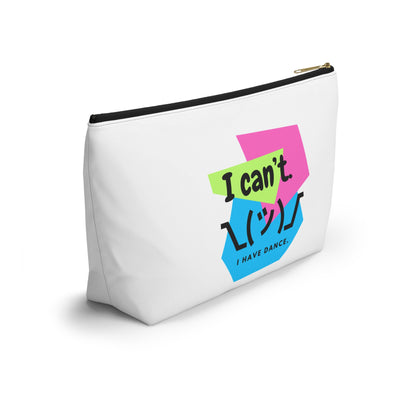 "I Can’t. I Have Dance." Makeup Bag – Retro 80s-Inspired Emoji Graphic – Fun Dance-Themed Zipper Pouch for Cosmetics, Accessories & Gifts