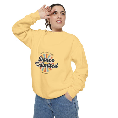 "Dance Unlimited – Potential & Growth" Unisex Lightweight Crewneck Sweatshirt – Retro-Inspired Motivational Dance Pullover for Performers & Creatives