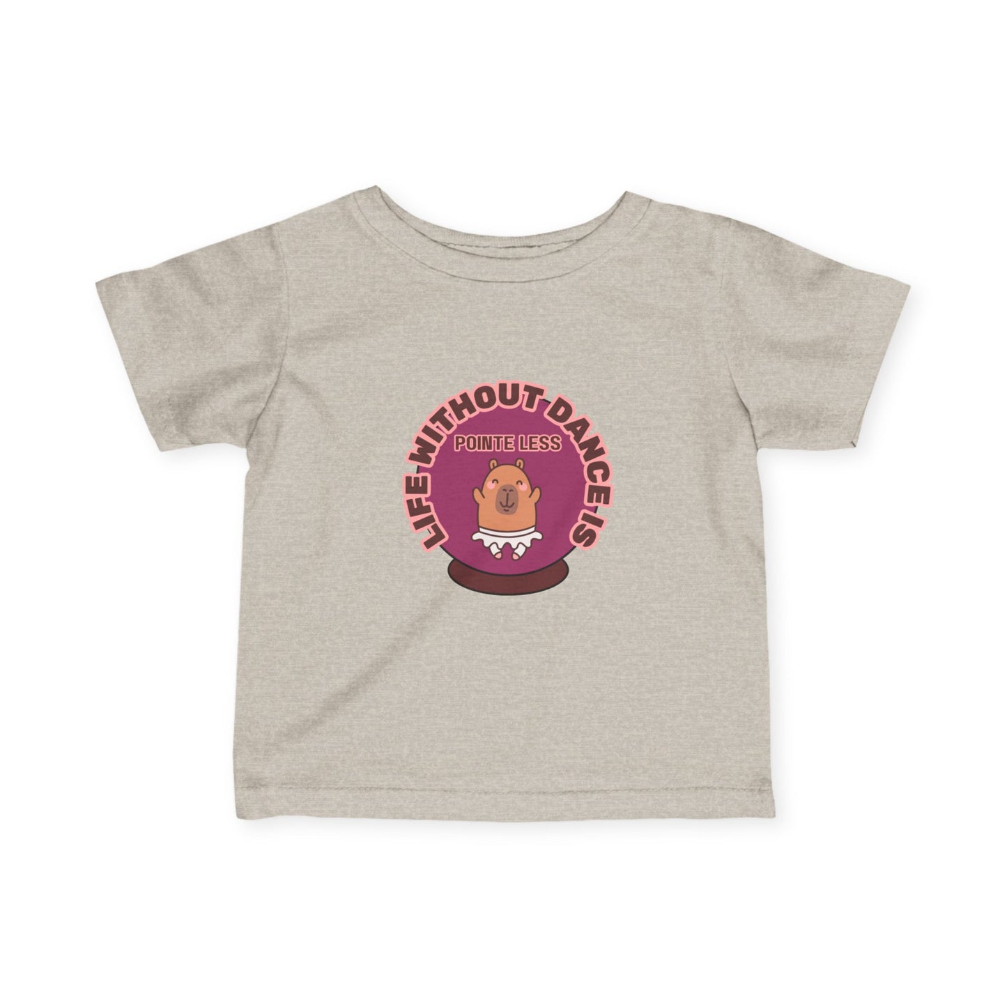 "Life Without Dance is Pointeless" Infant Fine Jersey Tee – Cute Dancing Capybara Baby Dance T-Shirt for Animal-Loving Tiny Movers