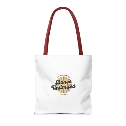 "Dance Unlimited, Potential & Growth" Canvas Tote Bag – Retro Graphic Dance Bag | Stylish Reusable Dance Tote for Dancers & Dance Moms