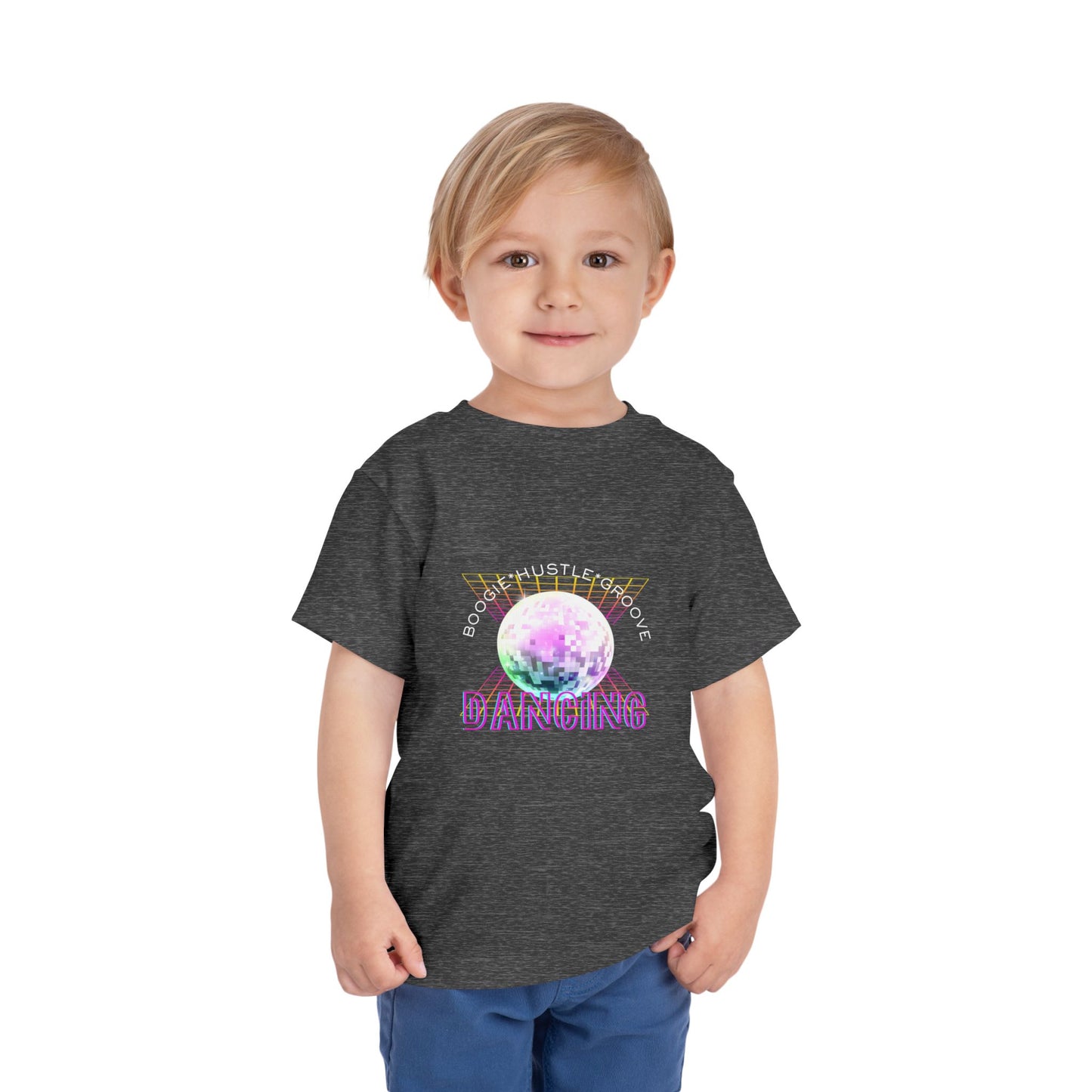 "Boogie, Hustle, Groove - Dancing" Streetwear Dance Graphic – Toddler Short Sleeve Tee