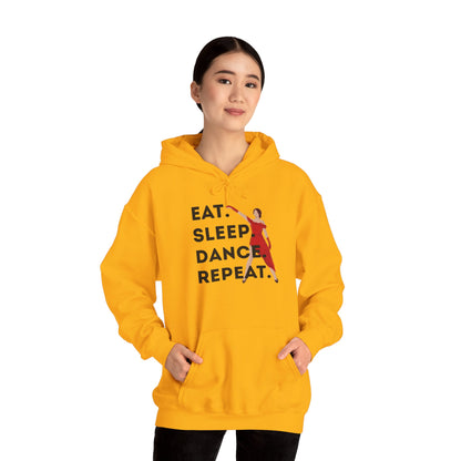 "Eat Sleep Dance Repeat" Unisex Dance Hoodie – Bold Graphic Sweatshirt for Dancers
