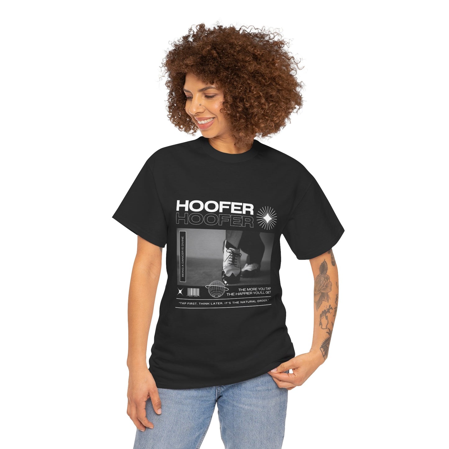 “Hoofer" Tap Dance Unisex Heavy Cotton Tee – Streetwear-Inspired Tap Shoes Graphic T-Shirt for Dancers