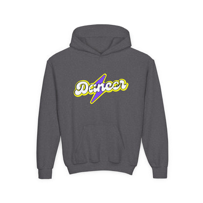 "Dancer" Youth Hooded Sweatshirt – Superhero-Inspired Dance Graphic Fleece Hoodie for Kids and Teens