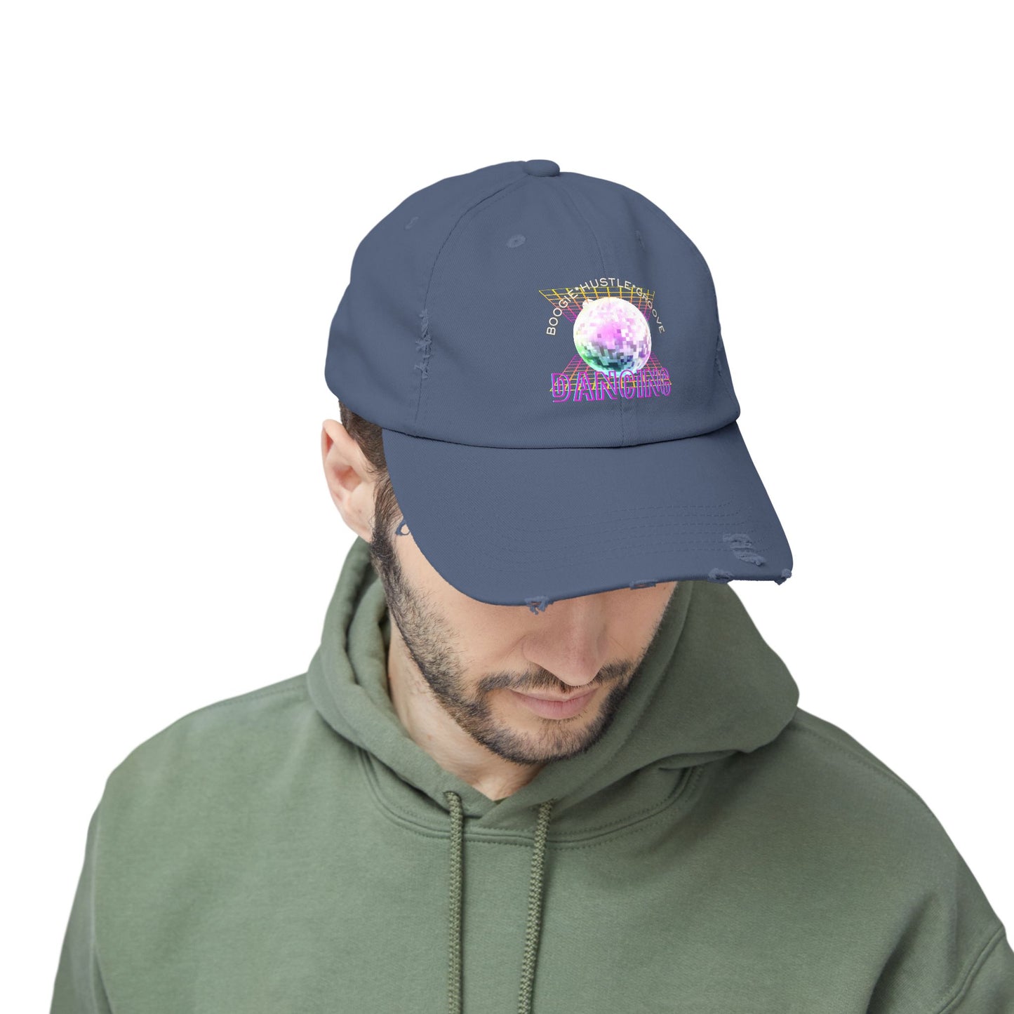 "Boogie, Hustle, Groove - Dancing" Streetwear Embroidered Design – Unisex Distressed Dance Cap