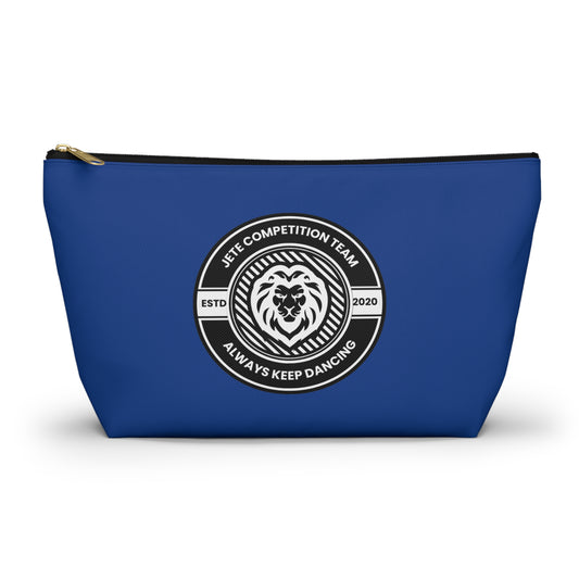"Jeté Competition Team Always Keep Dancing" Makeup Bag – Collegiate-Inspired Dance Graphic – Team Dance Zipper Pouch for Cosmetics, Accessories & Recital Gifts