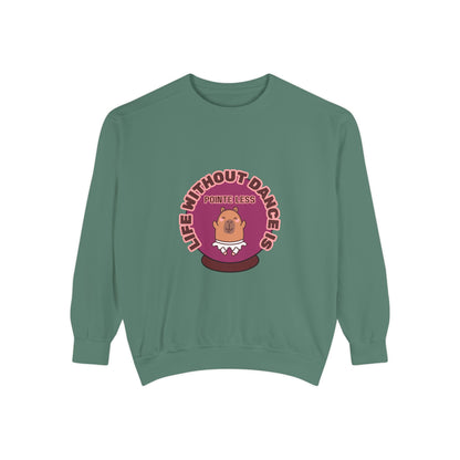 "Life Without Dance Is Pointeless" Unisex Lightweight Crewneck Sweatshirt – Bold Retro Ballet Pun Graphic Pullover for Dancers & Dance Lovers