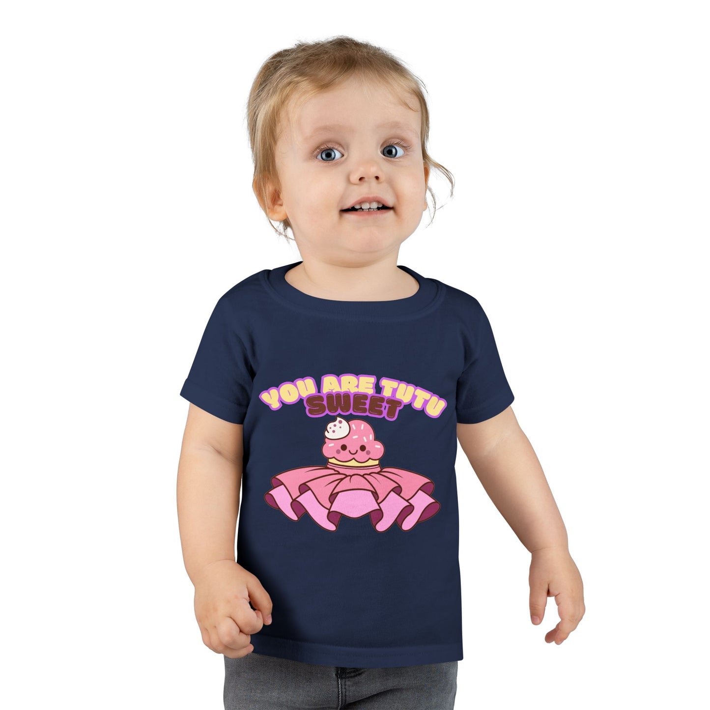 "You Are Tutu Sweet" Toddler Dance T-Shirt – Kawaii Cupcake in Tutu Graphic Short Sleeve Tee for Kids