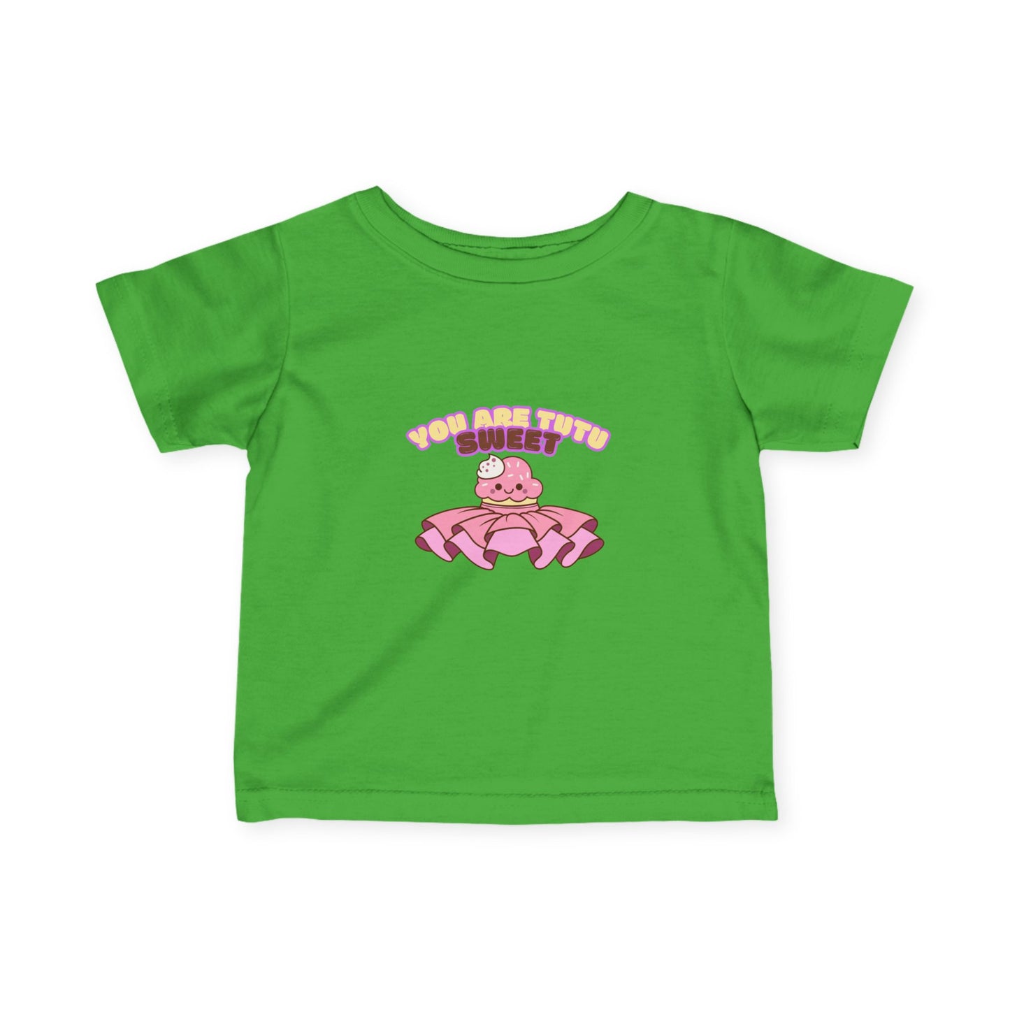 "You Are Tutu Sweet" Kawaii Cupcake Infant Fine Jersey Tee – Cute Baby Dance T-Shirt with Adorable Tutu Dessert Graphic