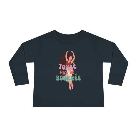 "Tombé Pas de Bourrée" Toddler Long Sleeve Dance T-Shirt – Ballet Dancer Graphic Shirt for Kids