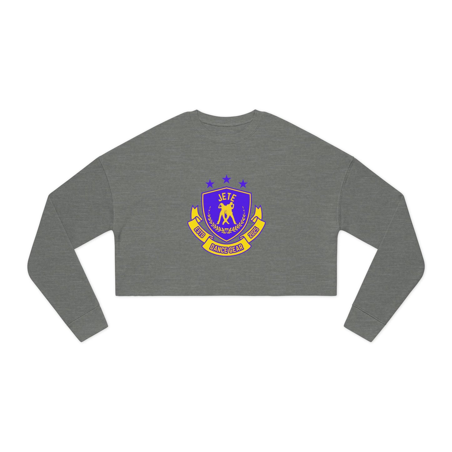 "Jeté Dance Gear" Women’s Cropped Dance Sweatshirt – Bold Collegiate-Inspired Graphic | Trendy Ballet & Studio Apparel for Dancers