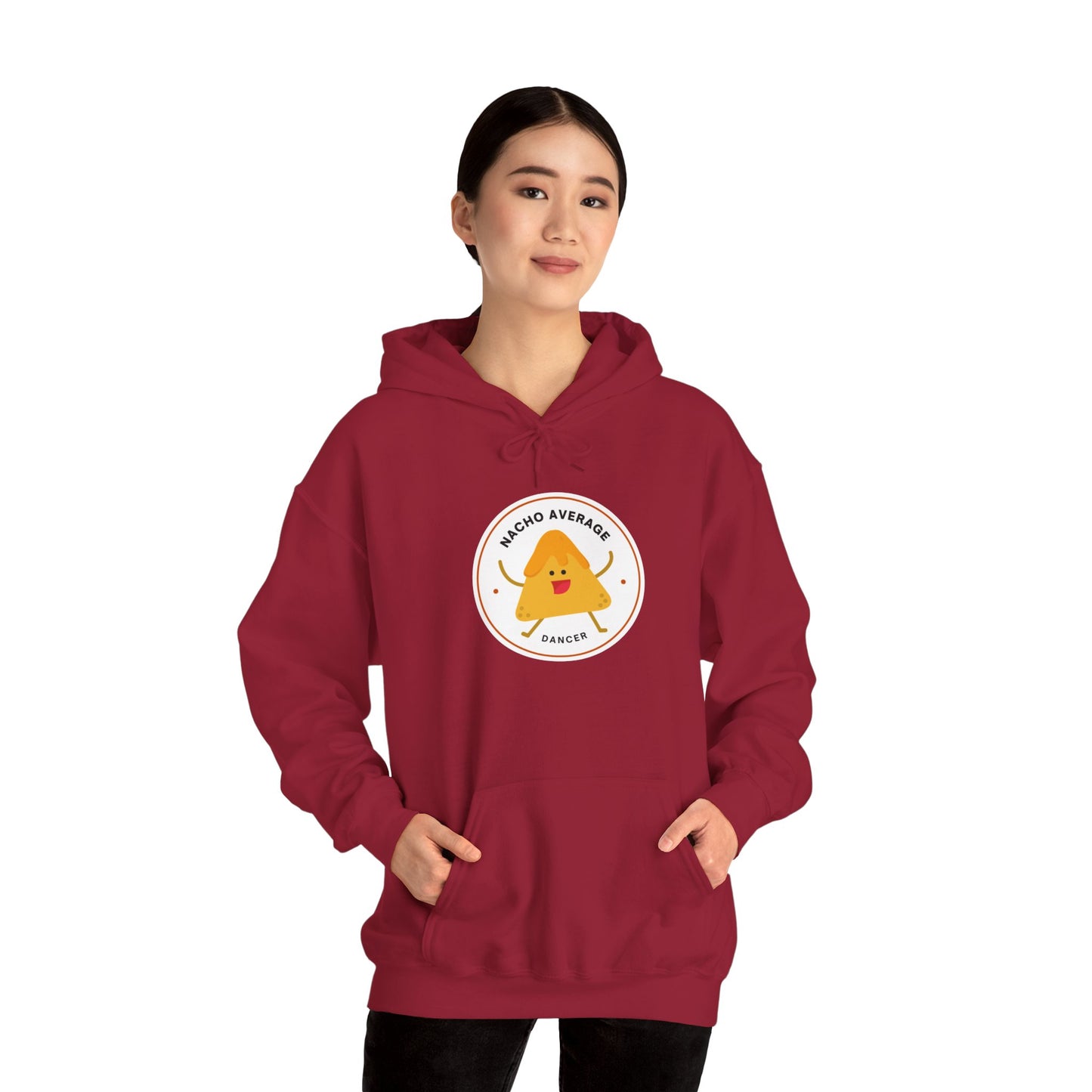 "Nacho Average Dancer" Unisex Hooded Sweatshirt – Funny Dance Pun Hoodie with Cute Nacho Graphic | Cozy Gift for Dancers & Food Lovers