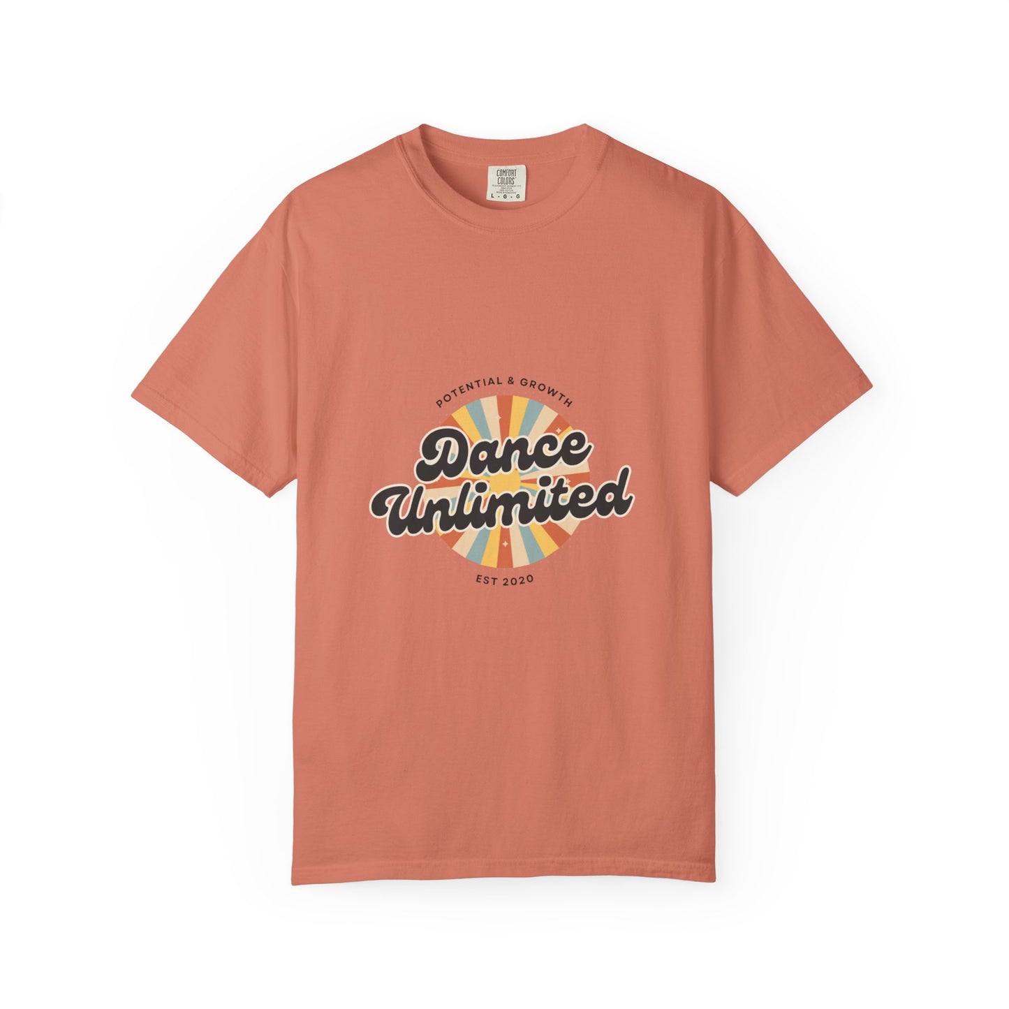 "Dance Unlimited, Potential & Growth" Unisex Garment-Dyed T-Shirt – Retro-Inspired Dance Motivation Graphic Tee – Inspirational Shirt for Dancers"