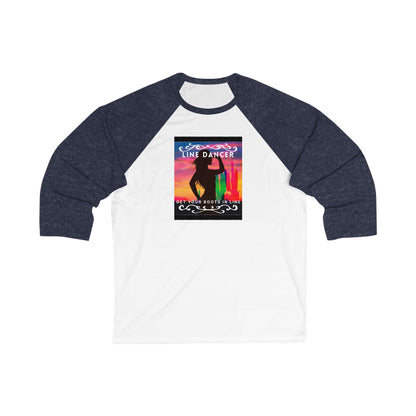 "Line Dancer – Get Your Boots in Line" Unisex 3/4 Sleeve Baseball Tee – Western-Inspired Country Dance Shirt for Dancers