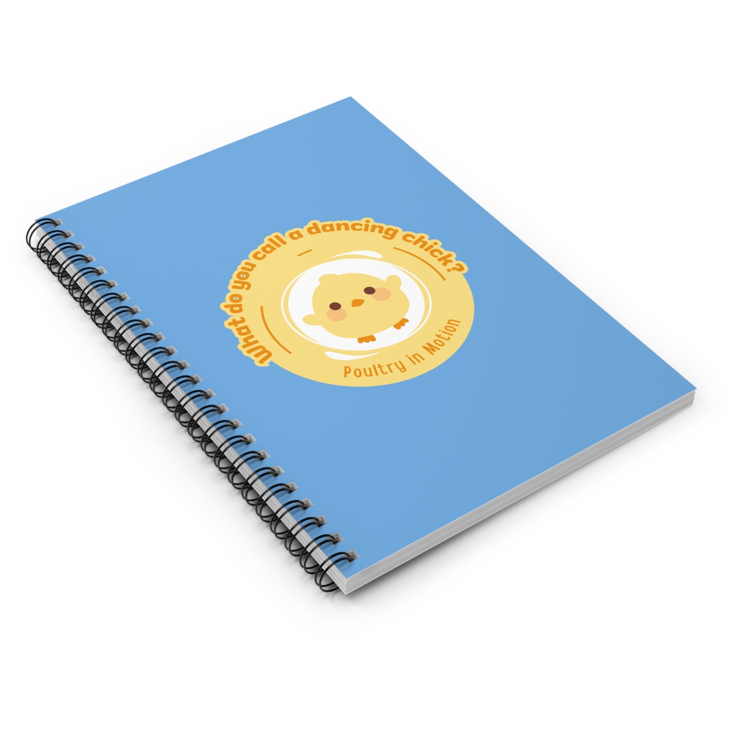 "Poultry in Motion" Spiral Notebook – Funny Dance Pun Journal with Cute Chicken Graphic for Dancers, Writers & Pun Lovers