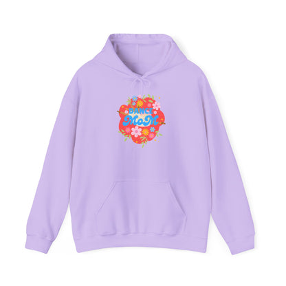 "Dance Mom" Superhero Hoodie – Floral Front Graphic & Fun Back Design | Unisex Hooded Sweatshirt for Proud Dance Parents
