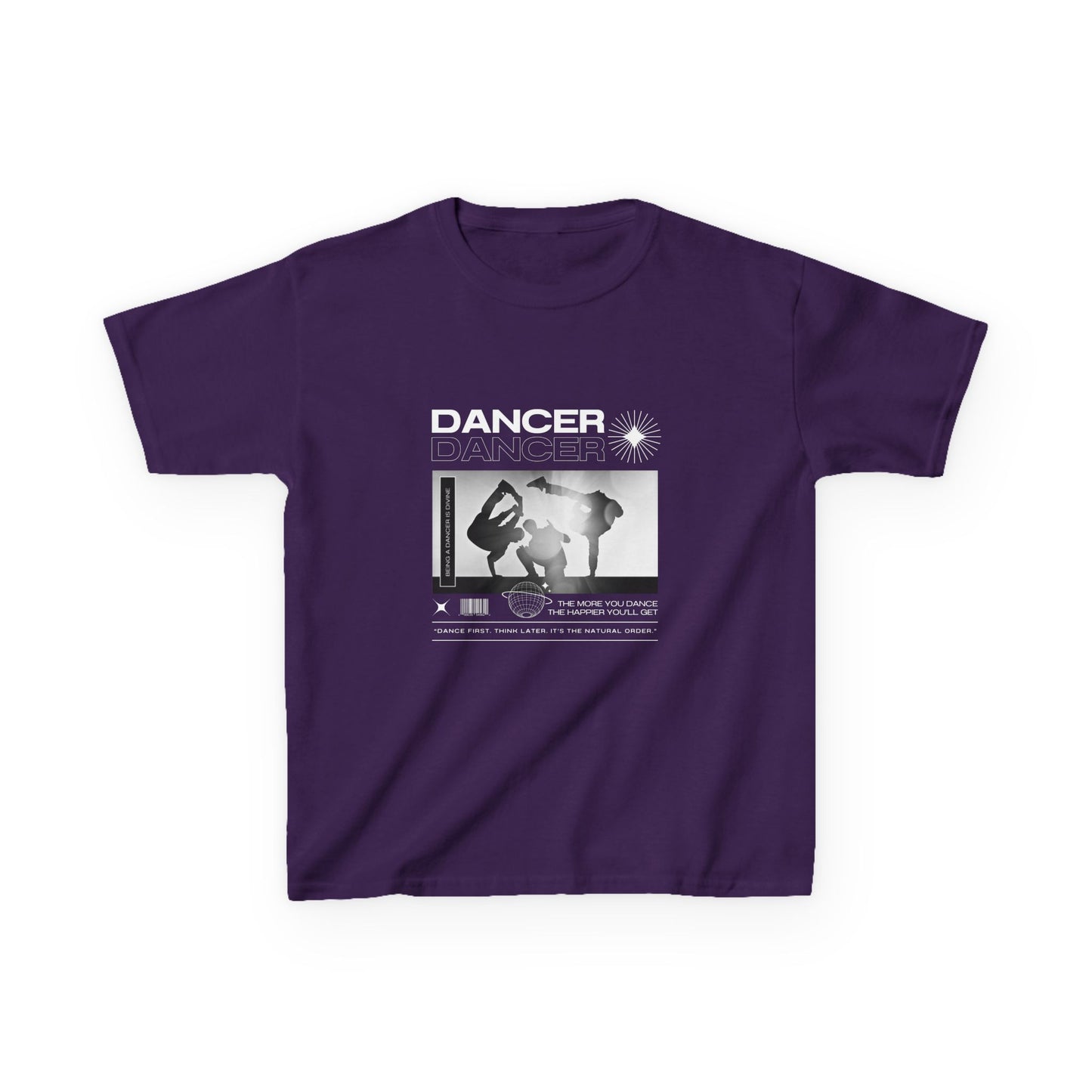 "Dancer" Youth Short Sleeve Tee – Streetwear-Style Breakdancer Graphic Hip Hop Dance Kids T-Shirt