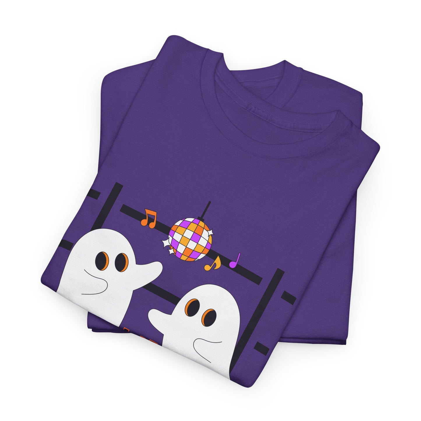 “At the Barre for the Boos” Dance Halloween T-Shirt with Cute Ghost Ballet Graphics - Unisex Heavy Cotton Tee