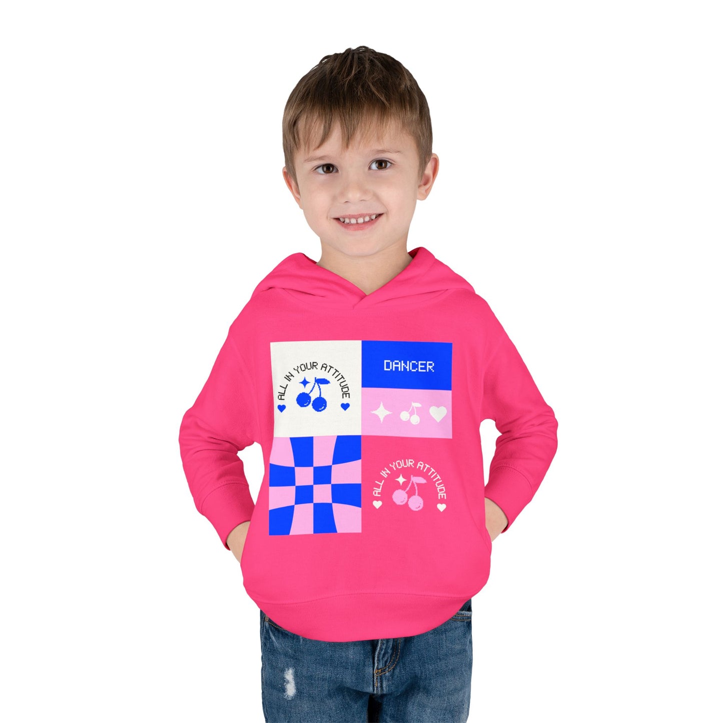 "Dancer – All in Your Attitude" Toddler Pullover Hoodie – Retro Dance Graphic Fleece Sweatshirt for Kids