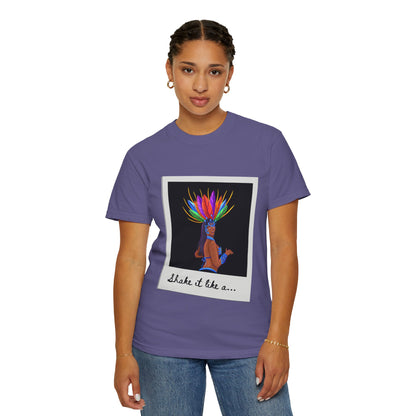 "Shake It Like a Samba Star" Unisex Garment-Dyed Dance T-Shirt – Bold Carnival-Inspired Graphic Tee for Dancers