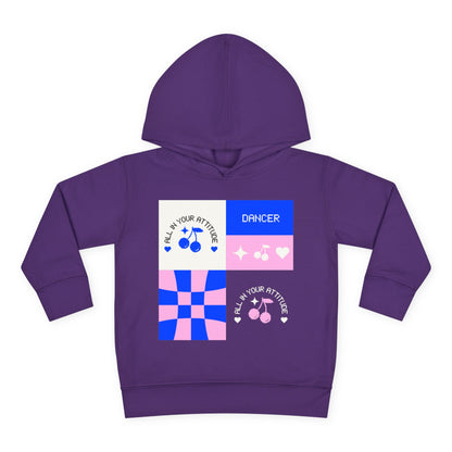 "Dancer – All in Your Attitude" Toddler Pullover Hoodie – Retro Dance Graphic Fleece Sweatshirt for Kids