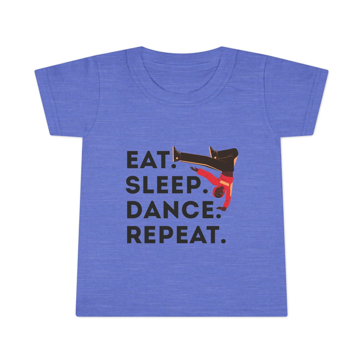 "Eat, Sleep, Dance, Repeat" Toddler Dance T-Shirt – Bold B-Boy Graphic Short Sleeve Tee for Kids