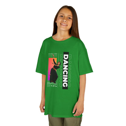 “Dancing” Youth Short Sleeve T-Shirt – Streetwear-Inspired Female Dancer Design – Trendy Kids Dance Graphic Tee