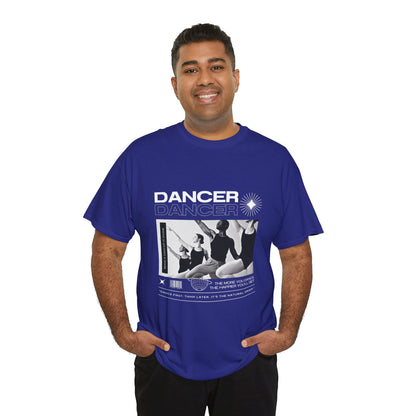 "Dancer" with ballet dancers at the Barre - Unisex Heavy Cotton Tee | Streetwear-Inspired Ballet Training Graphic T-Shirt for Dance Lovers