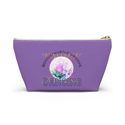 "Boogie, Hustle, Groove - Dancing" Retro Dance-Inspired Makeup Bag | Funky Bold Accessory Pouch for Dancers