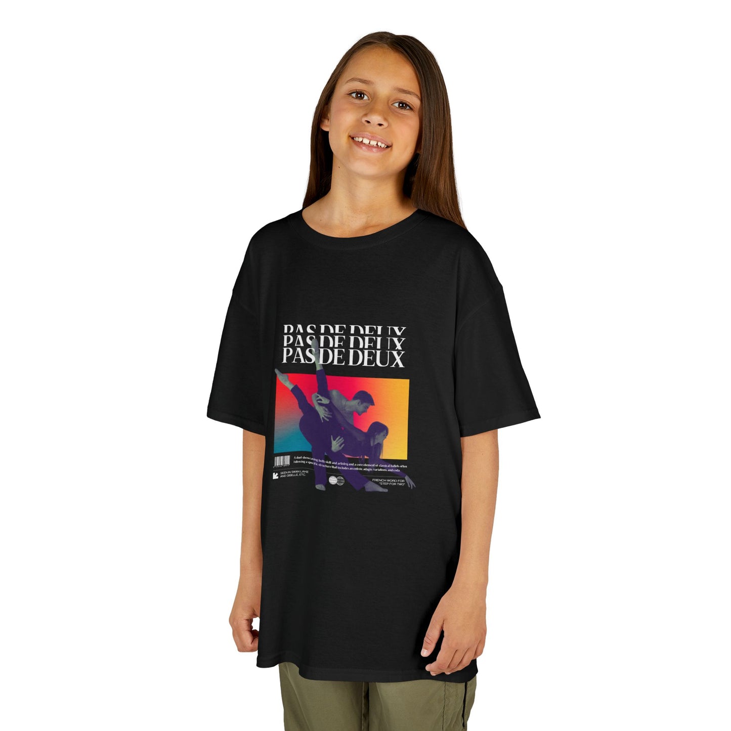 “Pas De Deux” Youth Short Sleeve Ballet Definition Tee – Streetwear-Inspired Dance T-Shirt with Partnering Dancers Graphic
