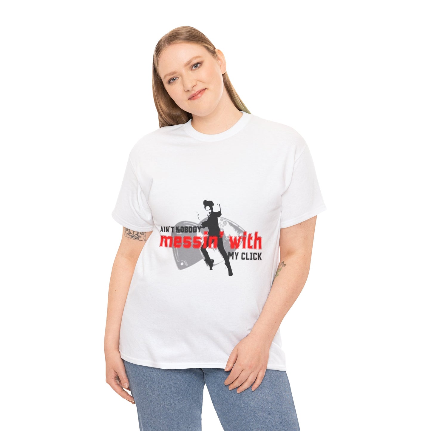 "Ain’t Nobody Messin’ With My Click" Tap Dance Tee – Unisex Heavy Cotton T-Shirt with Taps & Dancer Graphic