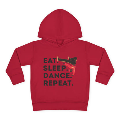 "Eat Sleep Dance Repeat" Toddler Pullover Hoodie – Bold B-Boy Dance Graphic Fleece Sweatshirt for Kids