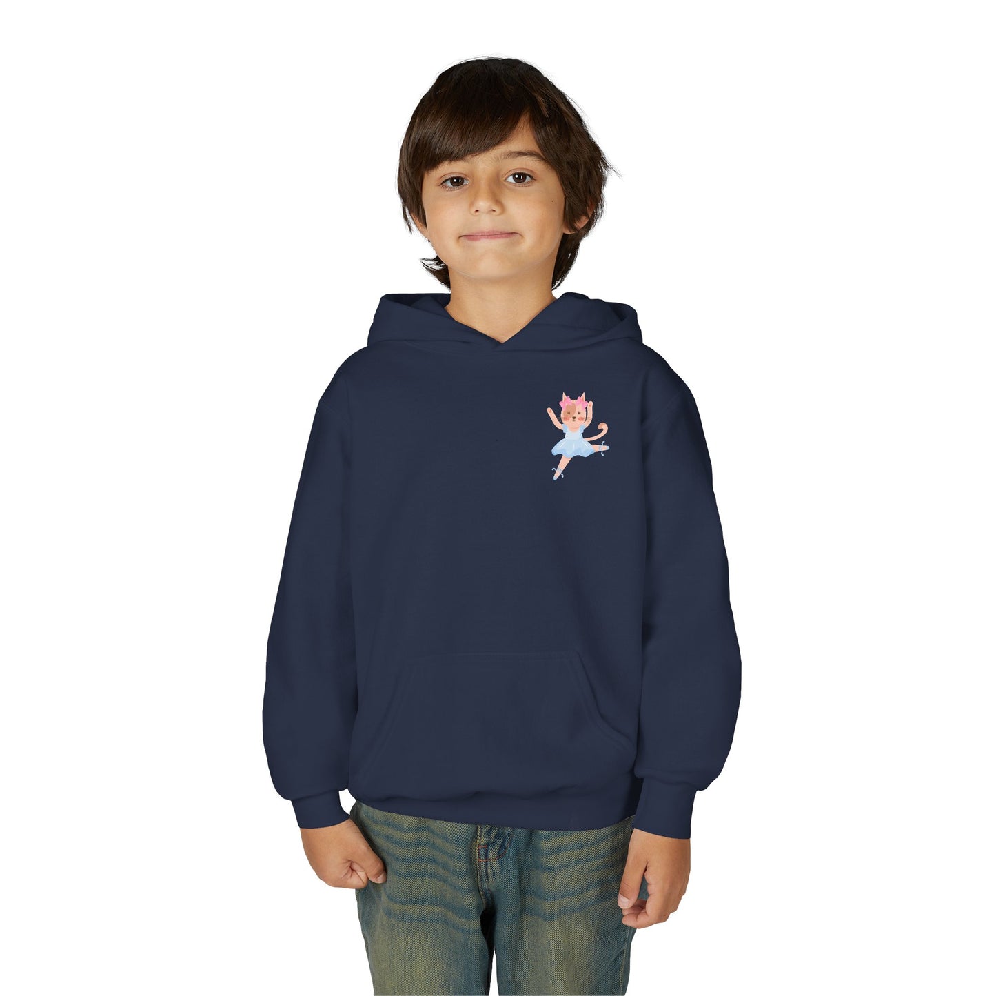 “Every Meow & Then I Dance” Adorable Dancing Cat Graphic | Cute Cat Dance Hoodie for Kids & Young Ballet Enthusiasts - Unisex Youth Hoodie
