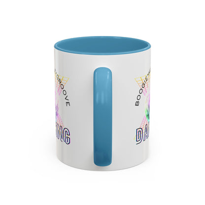 "Boogie, Hustle, Groove - Dancing" Disco Accent Coffee Mug – Fun Retro Dance Gift for Coffee Lovers