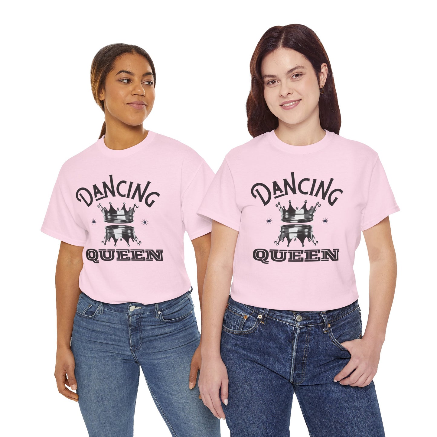 “Dancing Queen" Unisex Heavy Cotton T-Shirt with Crown Graphic – Dance-Inspired Graphic Tee for Adults & Kids