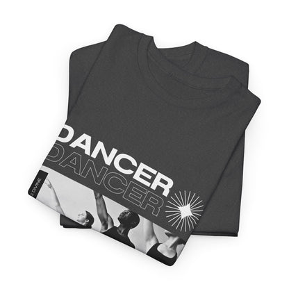 "Dancer" with ballet dancers at the Barre - Unisex Heavy Cotton Tee | Streetwear-Inspired Ballet Training Graphic T-Shirt for Dance Lovers